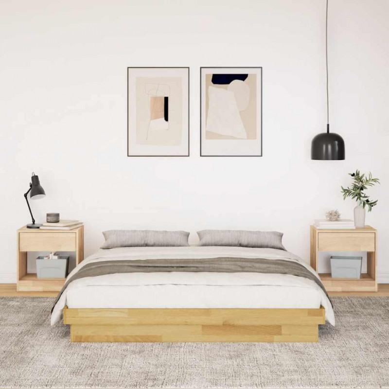 Rama łóżka bez materaca 160x200 cm lite drewno dąb