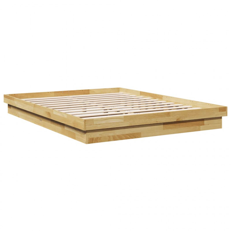 Rama łóżka bez materaca 150x200 cm lite drewno dąb