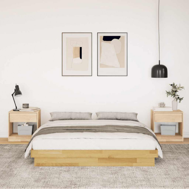 Rama łóżka bez materaca 150x200 cm lite drewno dąb