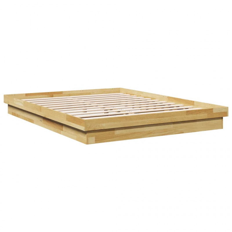 Rama łóżka bez materaca 150x200 cm lite drewno dąb