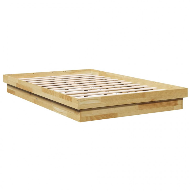 Rama łóżka bez materaca 120x200 cm lite drewno dąb