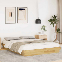 Rama łóżka bez materaca 135x190 cm lite drewno dąb