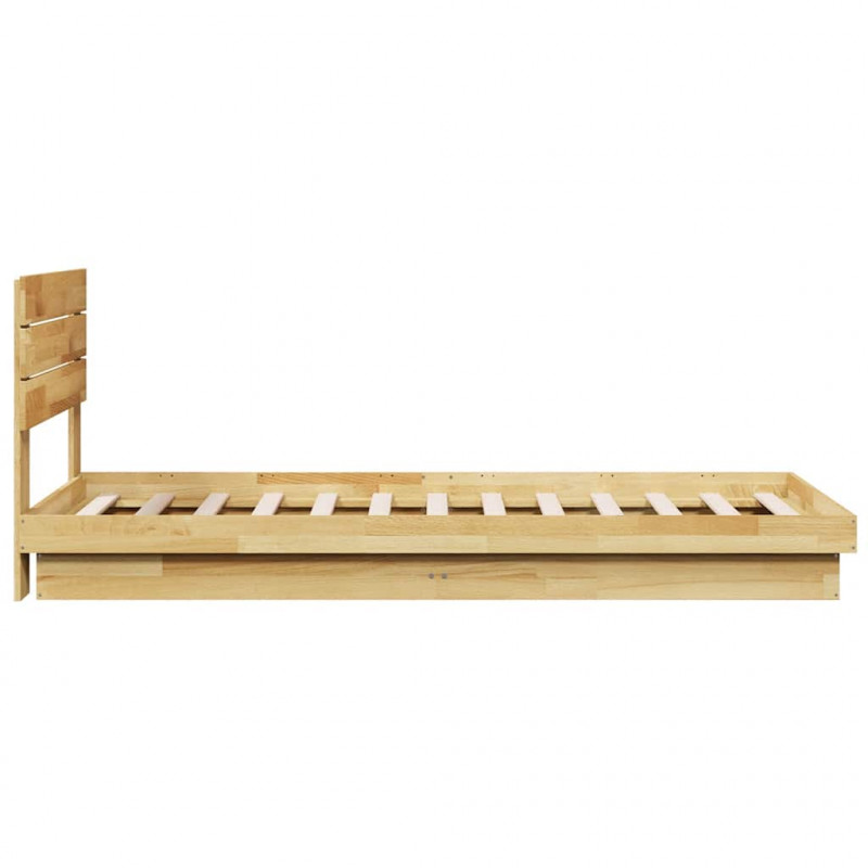 Rama łóżka z zagłówkiem bez materaca 90x190 cm lite drewno dąb