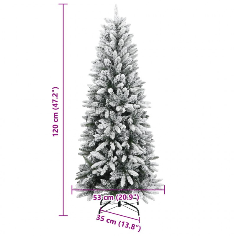 Sztuczna choinka, ośnieżona, 150 lampek LED, 120 cm