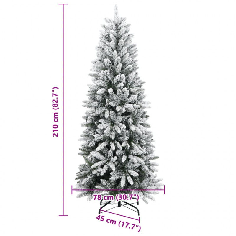Sztuczna choinka, ośnieżona, 300 lampek LED, 210 cm