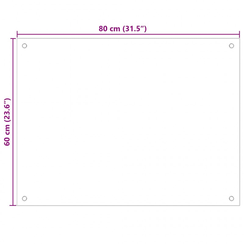 Panele ochronne do kuchni, przezroczyste 2 szt. 80x60 cm, szkło