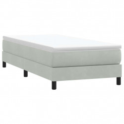 Łóżko Box Spring bez materaca Jasnoszary 80x210 cm Aksamit
