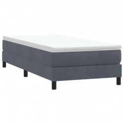 Łóżko typu Box Spring bez materaca Ciemnoszary 80x210cm Aksamit