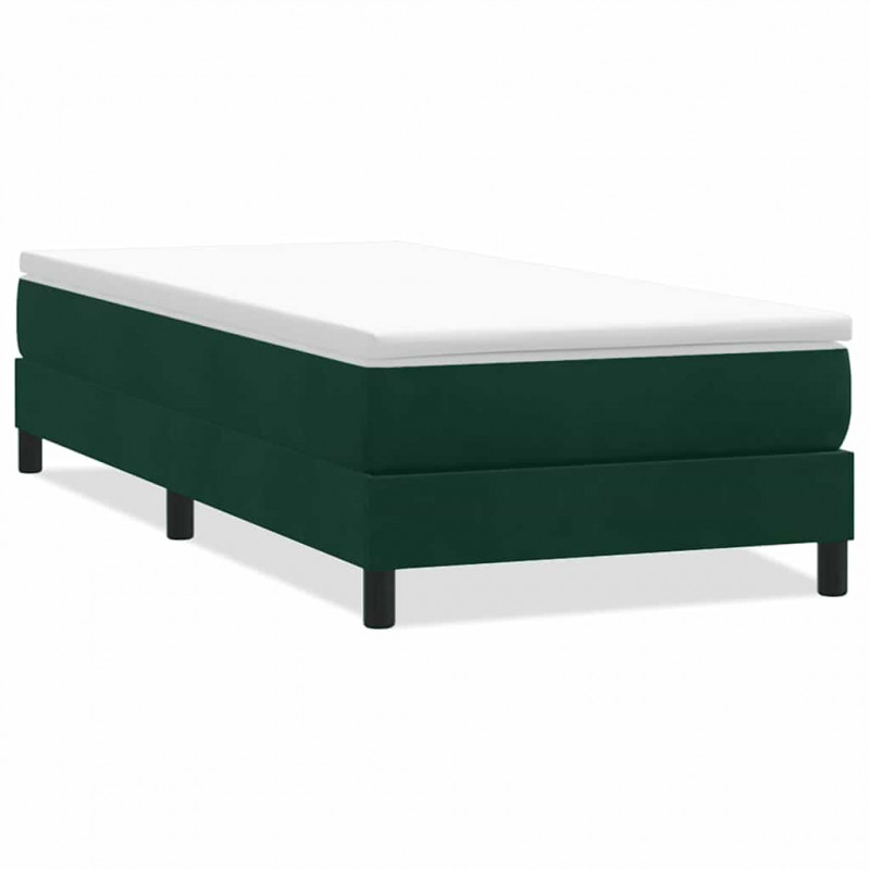 Łóżko typu Box Spring bez materaca Ciemnozielone 80x210 cm