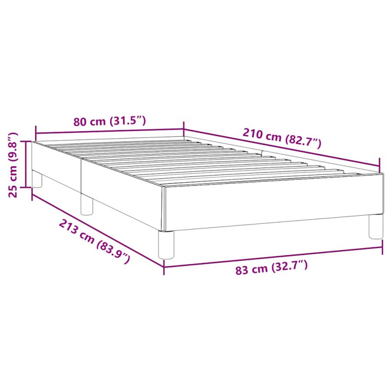 Łóżko typu Box Spring bez materaca Ciemnozielone 80x210 cm
