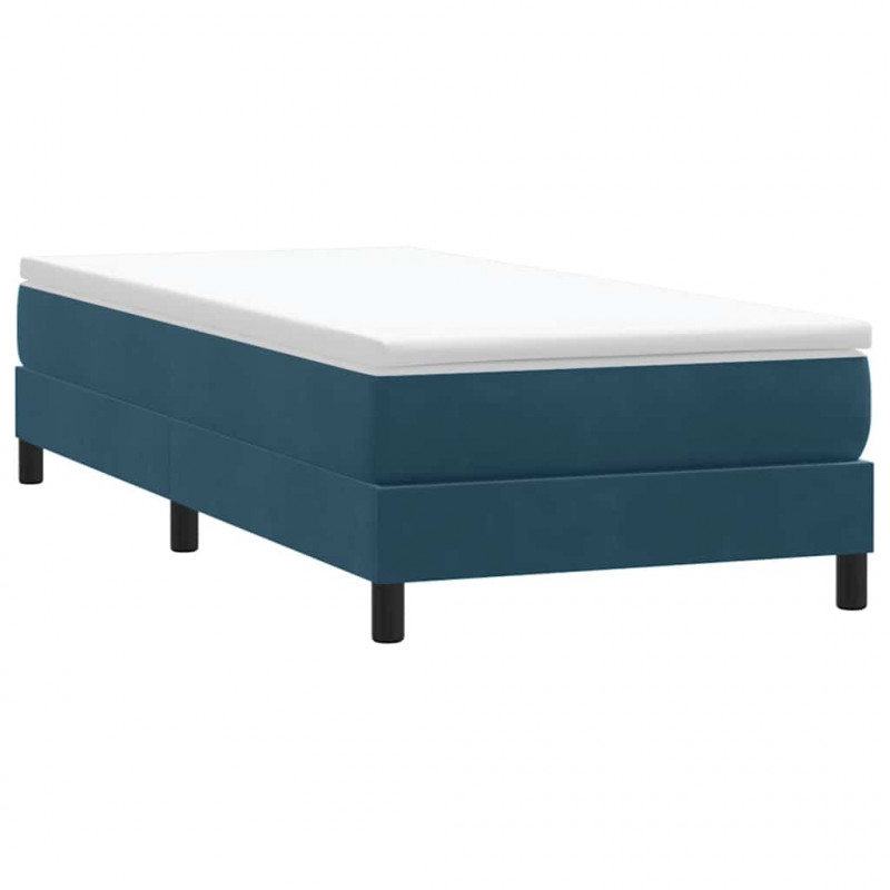 Łóżko typu Box Spring bez materaca Ciemnoniebieskie 80x210 cm