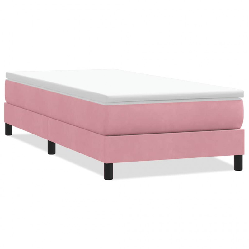 Łóżko Box Spring bez materaca Różowe 80x210 cm Aksamit
