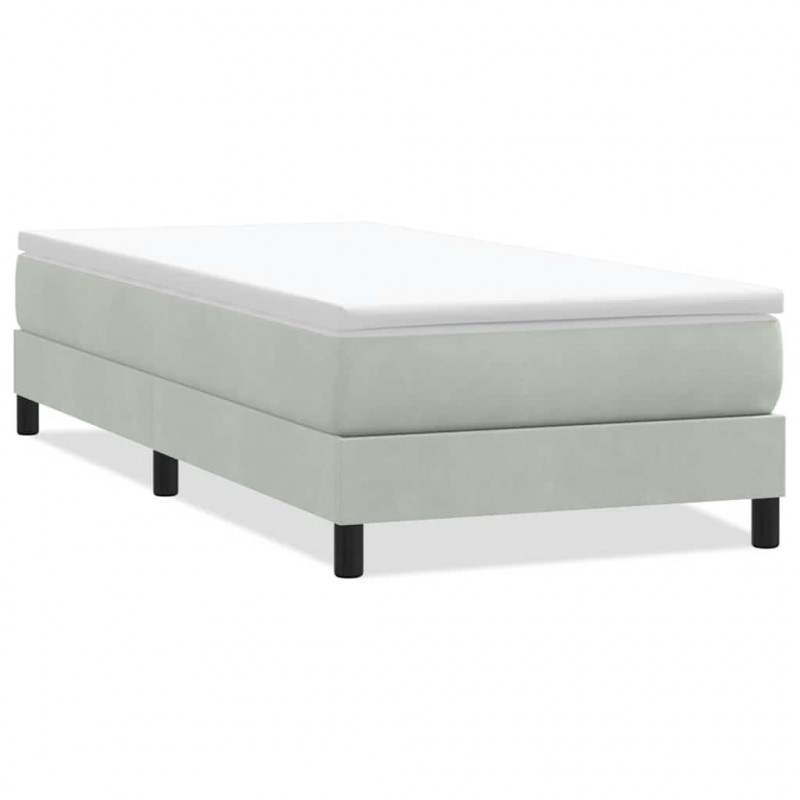 Łóżko Box Spring bez materaca Jasnoszary 90x210 cm Aksamit