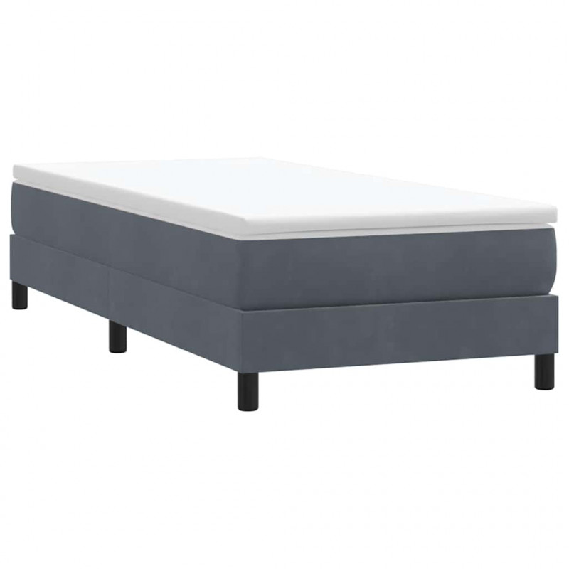 Łóżko Box Spring bez materaca Ciemnoszary 90x210 cm Aksamit