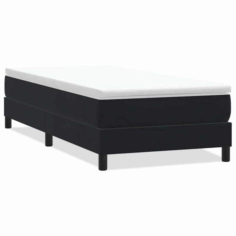 Łóżko Box Spring bez materaca Czarne 90x210 cm Aksamit