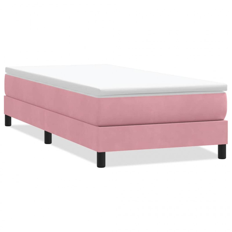 Łóżko Box Spring bez materaca Różowe 90x210 cm Aksamit