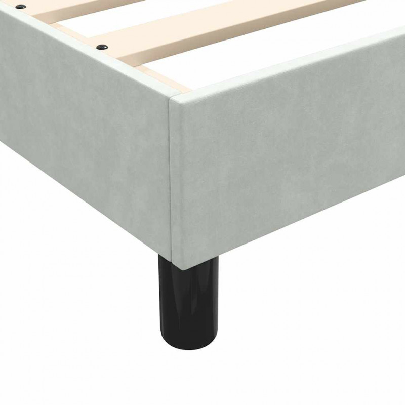 Łóżko Box Spring bez materaca Jasnoszary 100x210 cm Aksamit