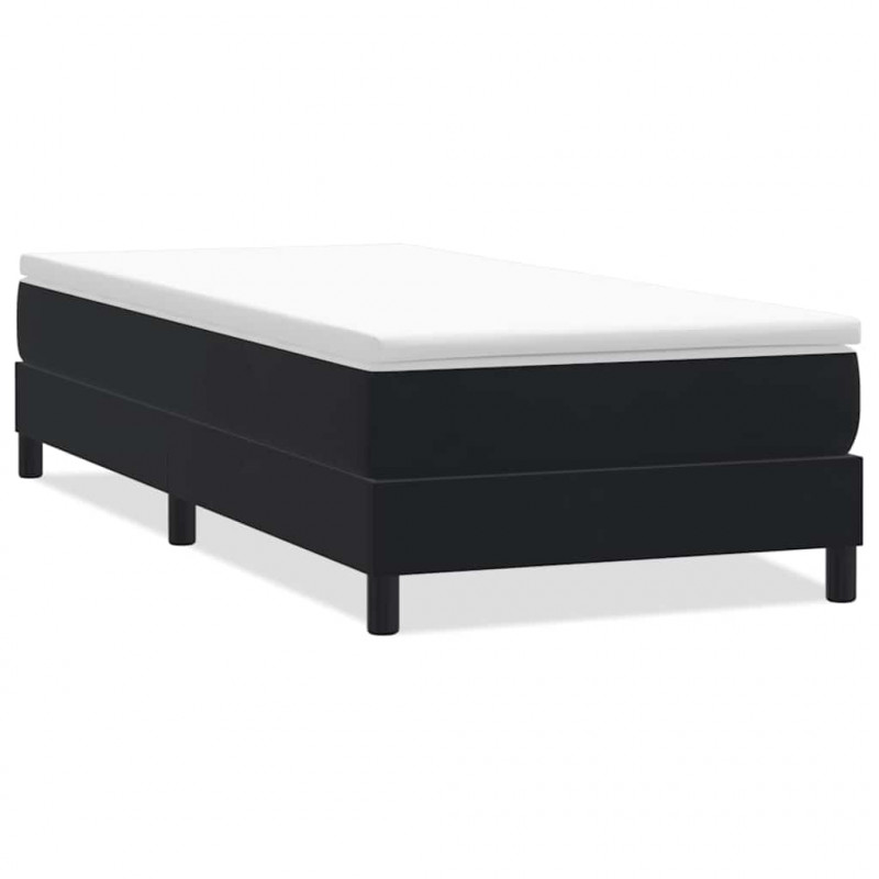Łóżko Box Spring bez materaca Czarne 100x210 cm Aksamit