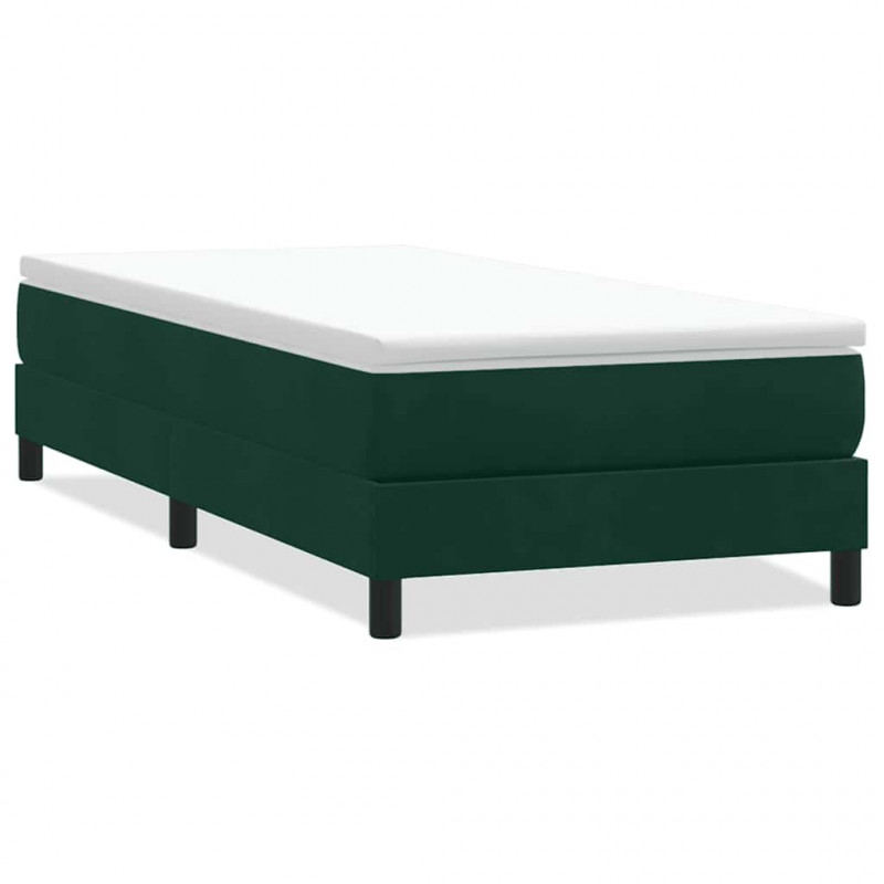 Łóżko typu Box Spring bez materaca Ciemnozielone 100x210 cm