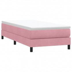 Łóżko Box Spring bez materaca Różowe 100x210 cm Aksamit