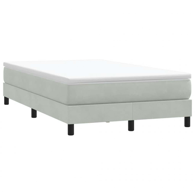 Łóżko Box Spring bez materaca Jasnoszary 120x210 cm Aksamit