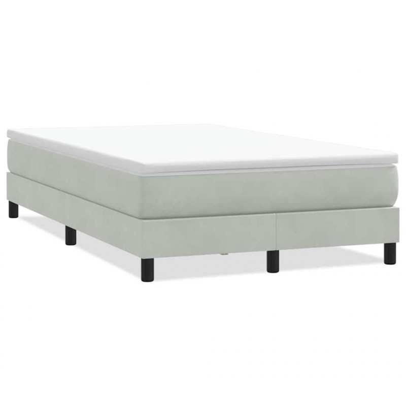 Łóżko Box Spring bez materaca Jasnoszary 120x210 cm Aksamit