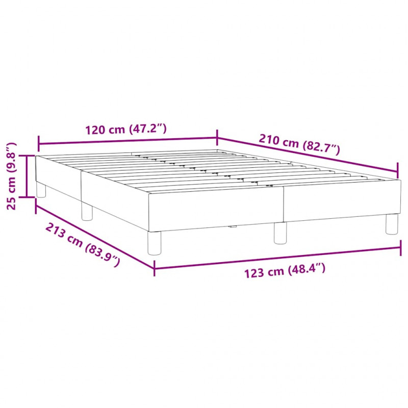 Łóżko typu Box Spring bez materaca Ciemnoszary 120x210 cm