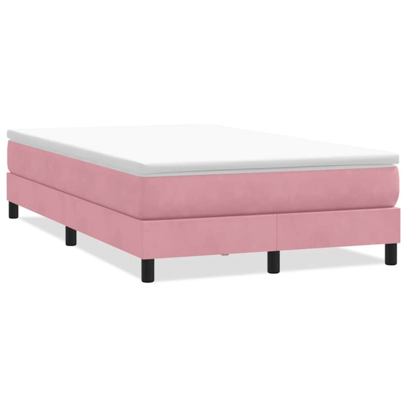 Łóżko Box Spring bez materaca Różowe 120x210 cm Aksamit