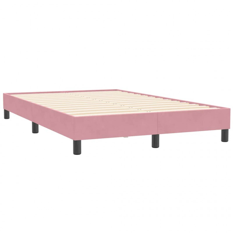 Łóżko Box Spring bez materaca Różowe 120x210 cm Aksamit