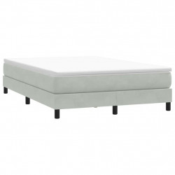 Łóżko Box Spring bez materaca Jasnoszary 140x210 cm Aksamit