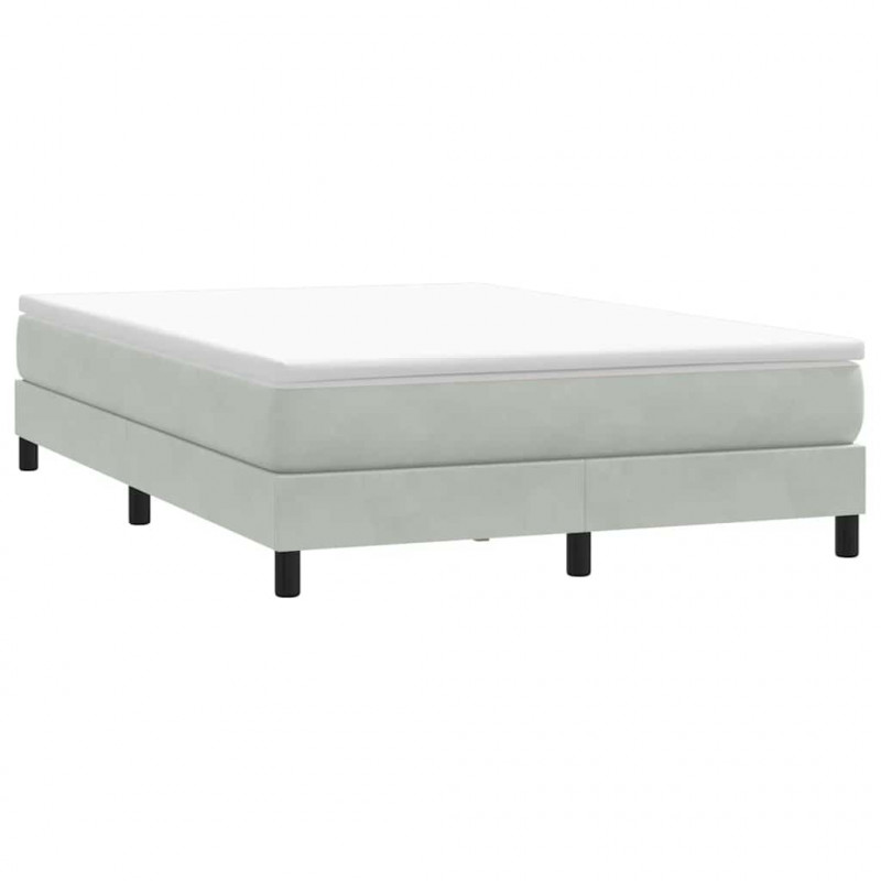Łóżko Box Spring bez materaca Jasnoszary 140x210 cm Aksamit