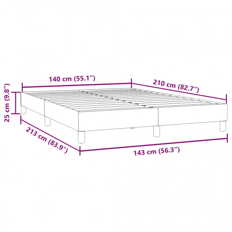 Łóżko Box Spring bez materaca Jasnoszary 140x210 cm Aksamit