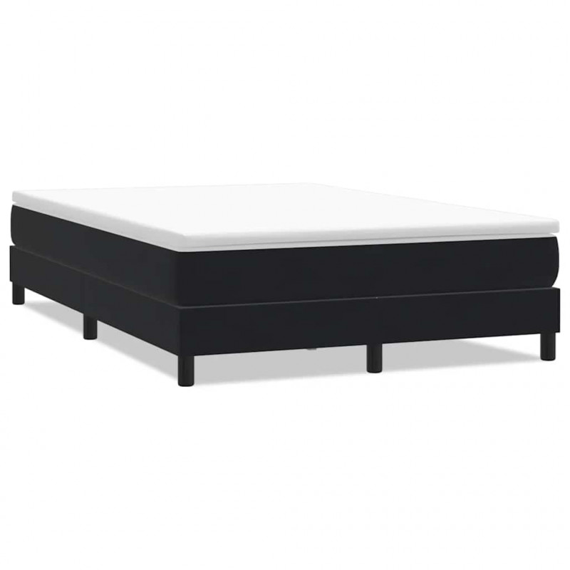 Łóżko Box Spring bez materaca Czarne 140x210 cm Aksamit