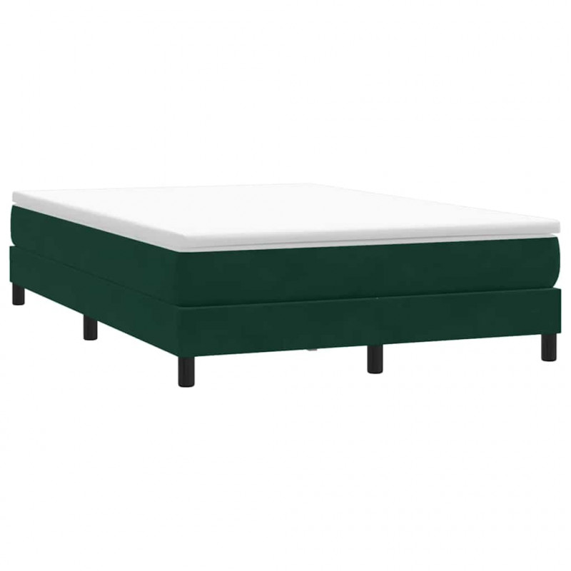 Łóżko typu Box Spring bez materaca Ciemnozielone 140x210 cm