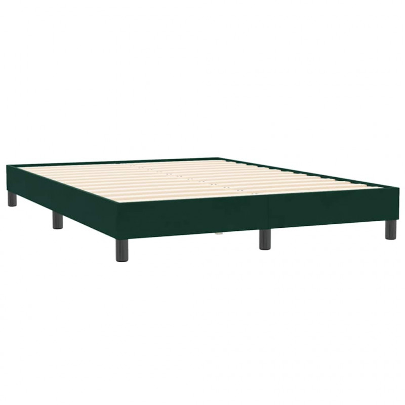 Łóżko typu Box Spring bez materaca Ciemnozielone 140x210 cm