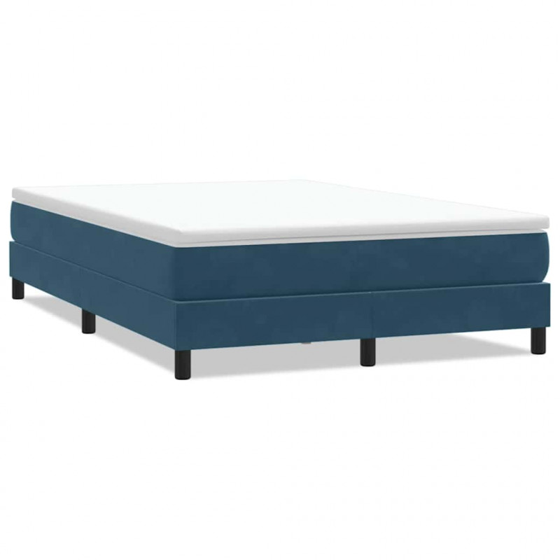 Łóżko typu Box Spring bez materaca Ciemnoniebieskie 140x210 cm