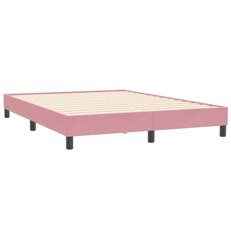 Łóżko Box Spring bez materaca Różowe 140x210 cm Aksamit