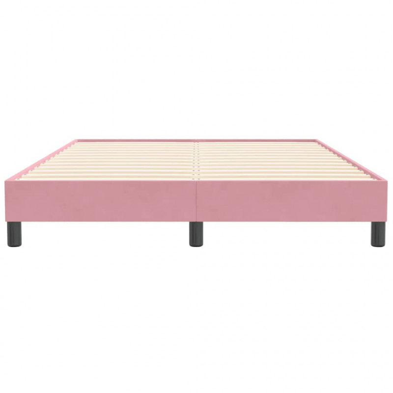Łóżko Box Spring bez materaca Różowe 140x210 cm Aksamit