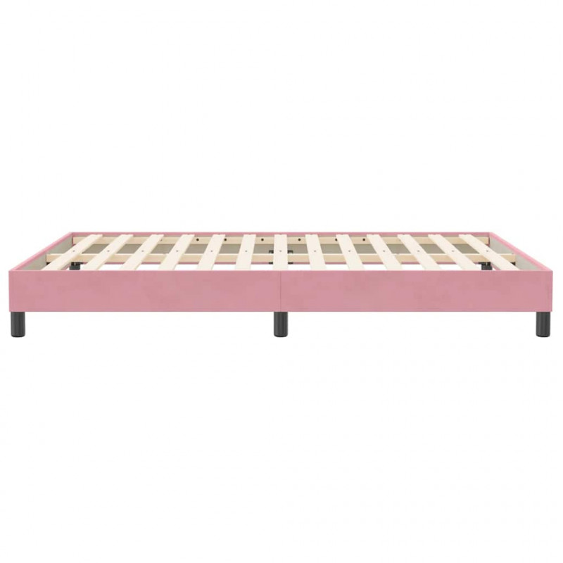Łóżko Box Spring bez materaca Różowe 140x210 cm Aksamit