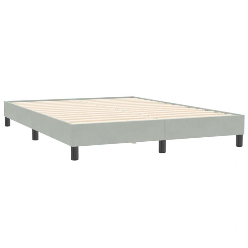 Łóżko Box Spring bez materaca Jasnoszary 160x210 cm Aksamit