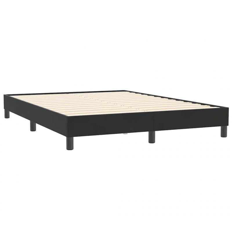 Łóżko Box Spring bez materaca Czarne 160x210 cm Aksamit