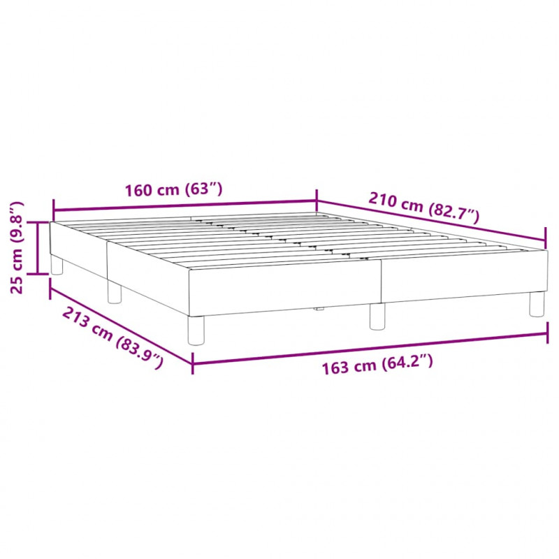 Łóżko Box Spring bez materaca Czarne 160x210 cm Aksamit