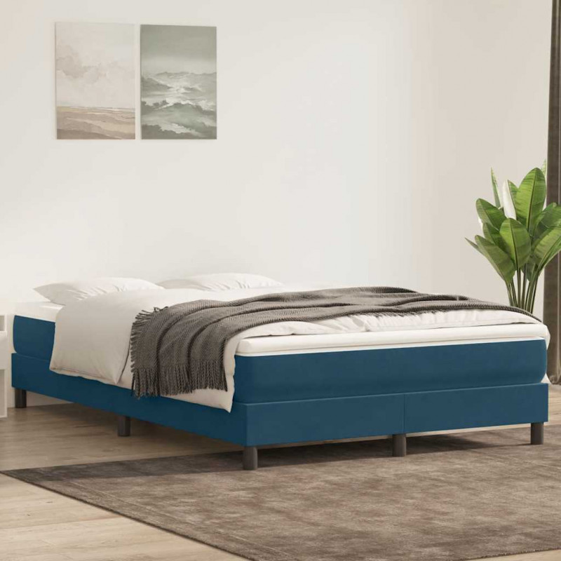 Łóżko typu Box Spring bez materaca Ciemnoniebieskie 160x210 cm
