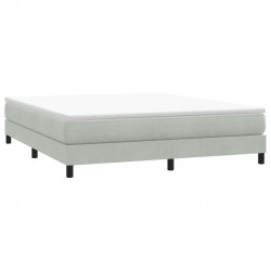Łóżko typu Box Spring bez materaca Jasnoszary 180x210cm Aksamit