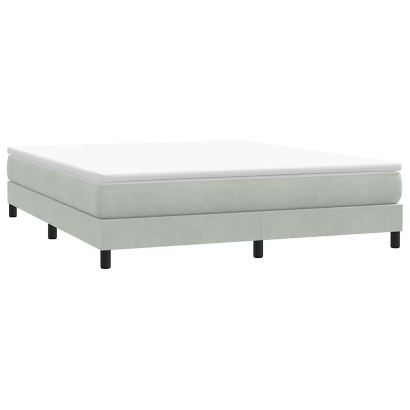 Łóżko typu Box Spring bez materaca Jasnoszary 180x210cm Aksamit