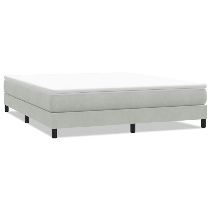 Łóżko typu Box Spring bez materaca Jasnoszary 180x210cm Aksamit