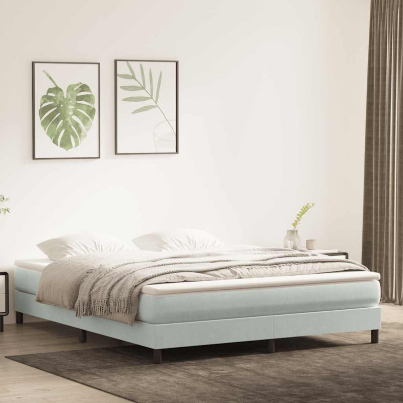 Łóżko typu Box Spring bez materaca Jasnoszary 180x210cm Aksamit