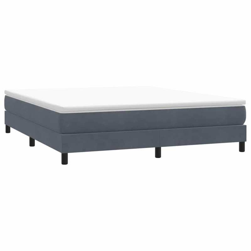 Łóżko Box Spring bez materaca Ciemnoszary 180x210 cm Aksamit