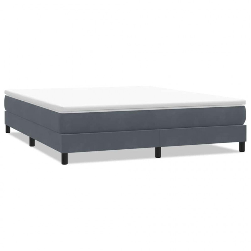Łóżko Box Spring bez materaca Ciemnoszary 180x210 cm Aksamit