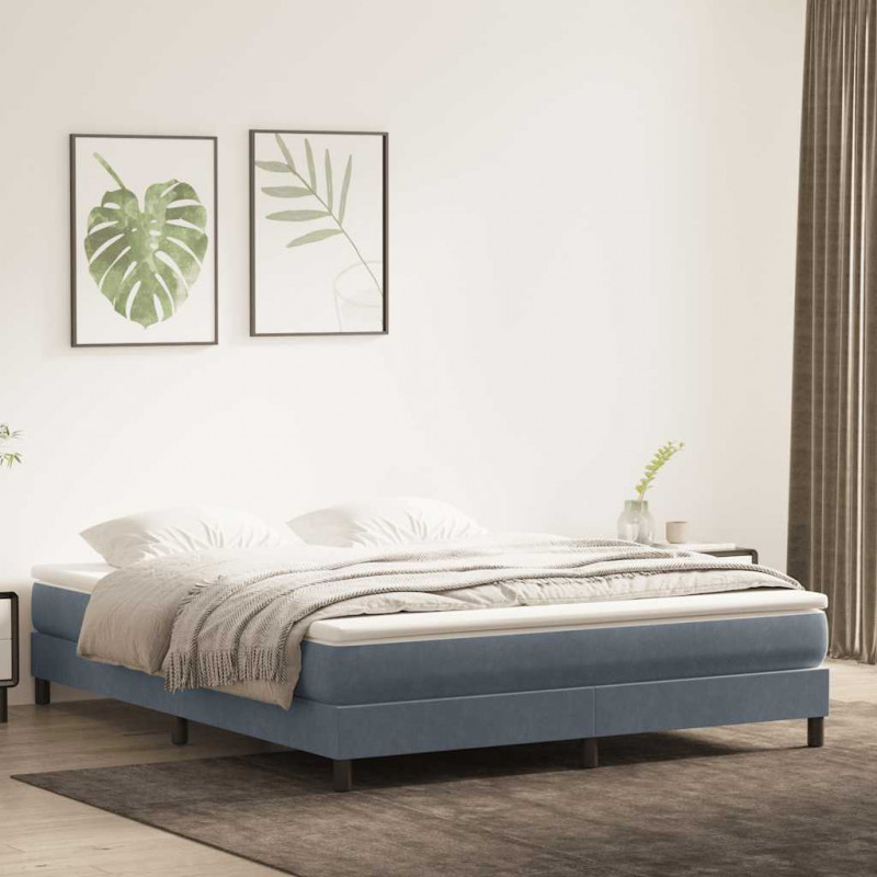 Łóżko Box Spring bez materaca Ciemnoszary 180x210 cm Aksamit